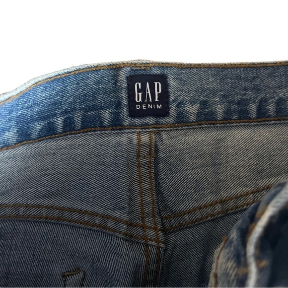 GAP Cone Denim High Rise Straight Crop Jeans Medium Indigo Wash Button Fly Sz 29 - Picture 7 of 11
